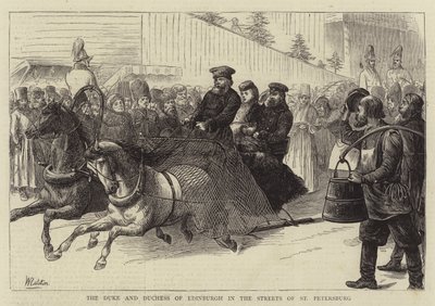 El duque y la duquesa de Edimburgo en las calles de San Petersburgo de William Ralston